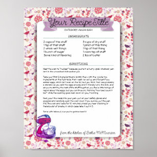 Standaard mixer aangepast recept voor recept lette poster