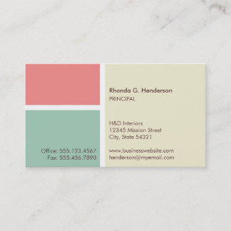 Standaard moderne kleur blok beige professional visitekaartje