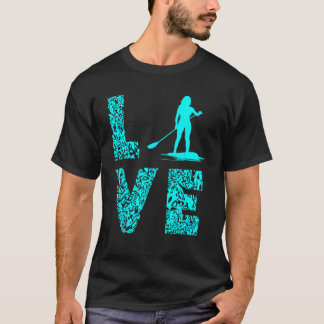 Standaard Paddle Bord Liefde SUP Surfer Watersport T-shirt