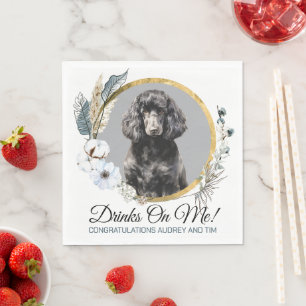 Standaard Poedel bruiloft servetten met honden Fot