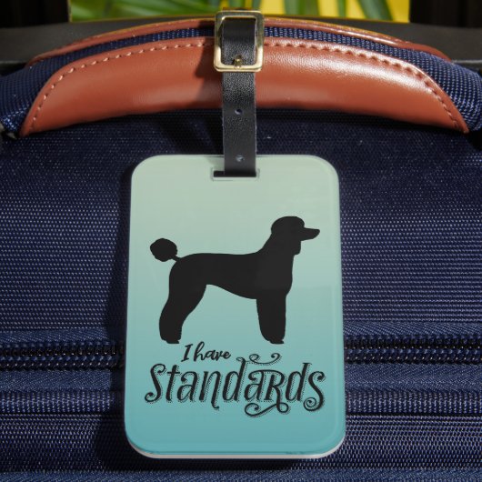 Standaard poedel Ik heb standaard hond silhouet Bagagelabel (Voorkant Insitu 2)