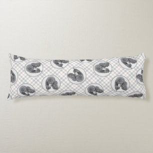 Standaard Poedel Schilderen Parti Zwart Wit Hond A Lichaamskussen