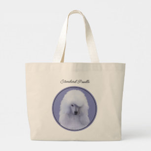 Standaard Poedel Schilderen Wit Originele Hond Art Grote Tote Bag
