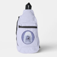 Standaard Poedel Schilderen Wit Originele Hond Art