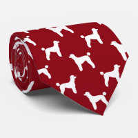 Standaard Poedel Silhouetten Patroon Wit en Rood