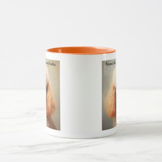 Standaard poedelolieverfschilderij met schattig bi mok (Midden)