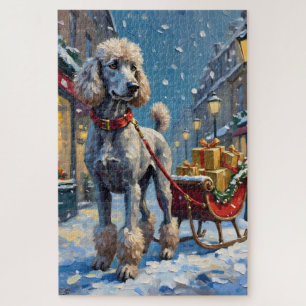 Standaard Poodle Franse slee kerst Legpuzzel