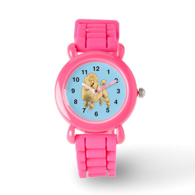 Standaard Poodle glitter horloge (Voorkant)