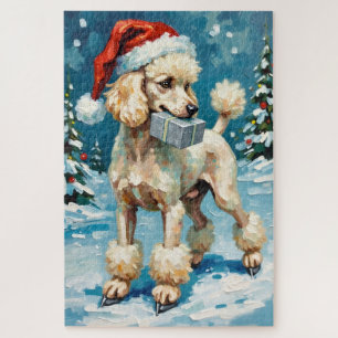 Standaard Poodle IJsschaatser Kerstcadeau Hoed Legpuzzel