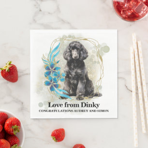 Standaard Poodle Trouwservetten Met Honden Foto Servet