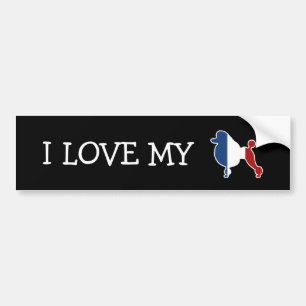 Standaard portaalHondenras in Franse vlag Bumpersticker