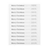 Standaard zwart-wit kerstterugzendadres (Vel)