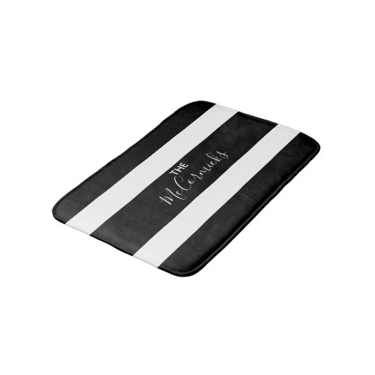 Standaard zwart-wit model gestreept badmat (Gekanteld)