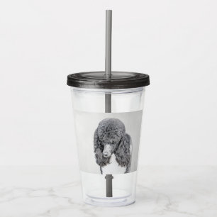 Standaard zwart-witschilderwerk met wieltjes acryl drinkbeker