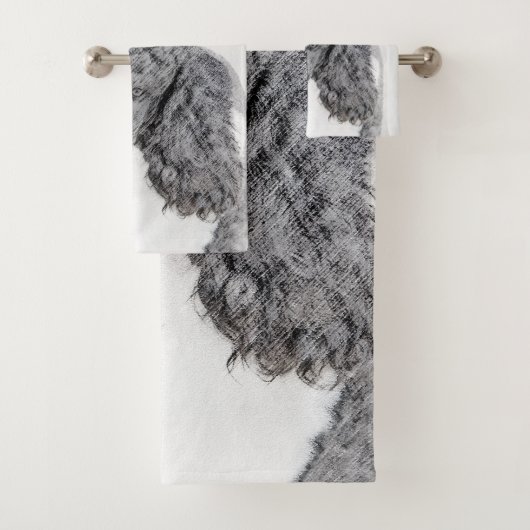 Standaard zwart-witschilderwerk met wieltjes bad handdoek (Insitu)