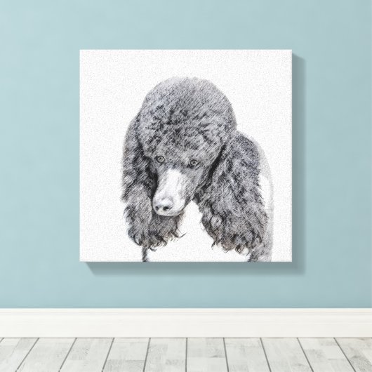 Standaard zwart-witschilderwerk met wieltjes canvas afdruk (Insitu (Houten vloer))