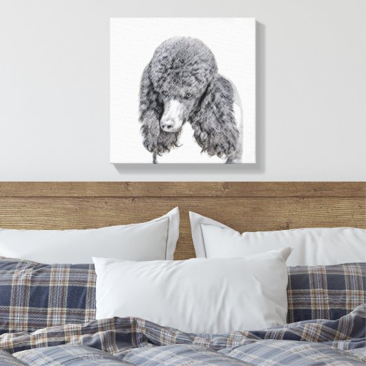 Standaard zwart-witschilderwerk met wieltjes canvas afdruk (Insitu (Slaapkamer))