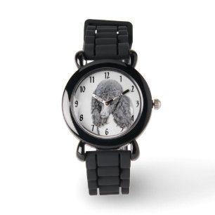 Standaard zwart-witschilderwerk met wieltjes horloge
