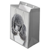 Standaard zwart-witschilderwerk met wieltjes medium cadeauzakje (Achterkant Gekanteld)