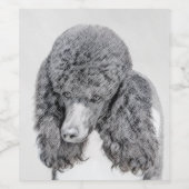 Standaard zwart-witschilderwerk met wieltjes wijn etiket (Enkel label)