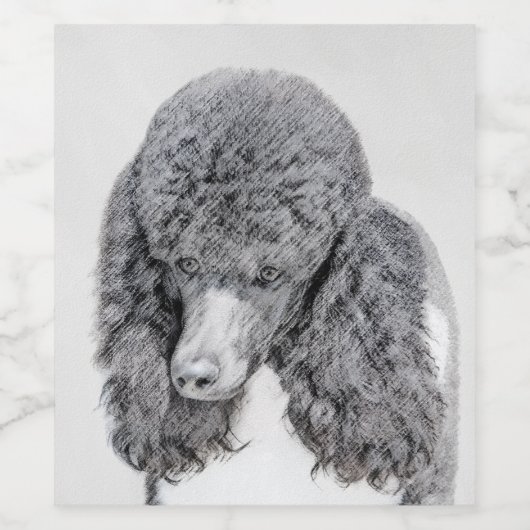 Standaard zwart-witschilderwerk met wieltjes wijn etiket (Enkel label)