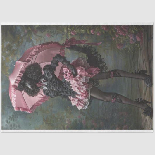 Standaard zwarte poedel Victoriaans kleding decoup Tissuepapier (Voorkant)