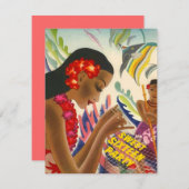 STANDAARDINVITATIE LUAU TROPICAL KAART (Voorkant / Achterkant)