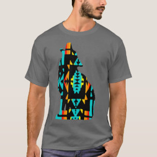 Standaardprint Turquoise Wolf T-shirt