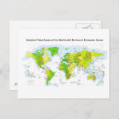 Standaardtijdzones van de wereld en economische zo briefkaart (Voorkant / Achterkant)