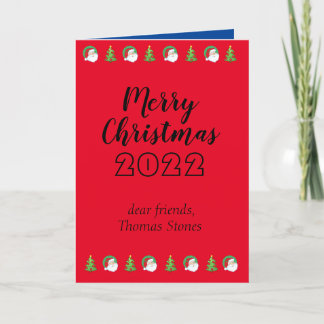 Standard, 5" x 7" Christmas Folded Holiday Card Feestdagen Kaart