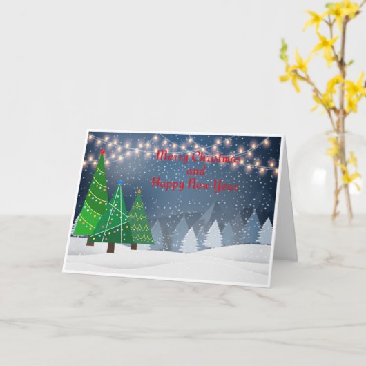 Standard, 5" x 7" Folded Christmas Card Kaart (Gele Bloem)