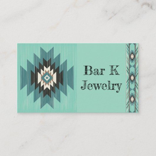 Standard Aztec turquoise, Carte de visite 3,5 po x (Devant)