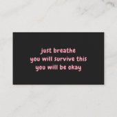 Standard de sécurité et de calme, Carte de visite  (Dos)