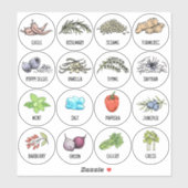 Standard Kitchen Spices Dried Herb Round - DEEL 2 Sticker (Vel)