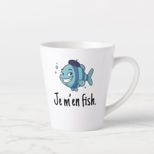 Standard Latte Mug - Je m'en fish Mok (Rechts)