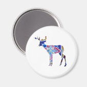 Standard, Magnet rond De 5,7 Cm Mandala Deer (Recto/Verso)