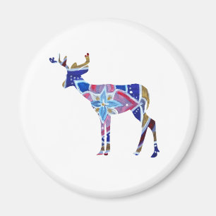 Standard, Magnet rond De 5,7 Cm Mandala Deer