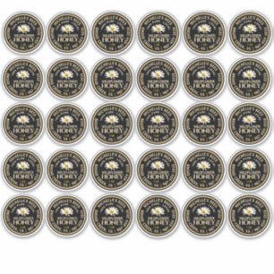 Standard Mason Jar Cat Honey Label Daisy 2.125"