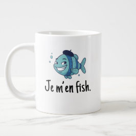 Standard Mug - Je m'en fish Extra Grote Beker