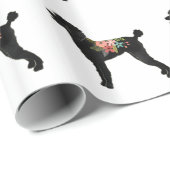 Standard Poodle Hondenras Boho Floral Silhouette Cadeaupapier (Rol Hoek)