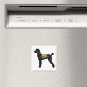 Standard Poodle Hondenras Boho Floral Silhouette Magneet (Insitu (Vaatwasser))