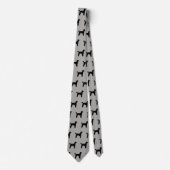 Standard Poodle Silhouettes Pattern Grey and Black Stropdas (Voorkant)