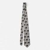 Standard Poodle Silhouettes Pattern Grey and Black Stropdas (Achterkant)