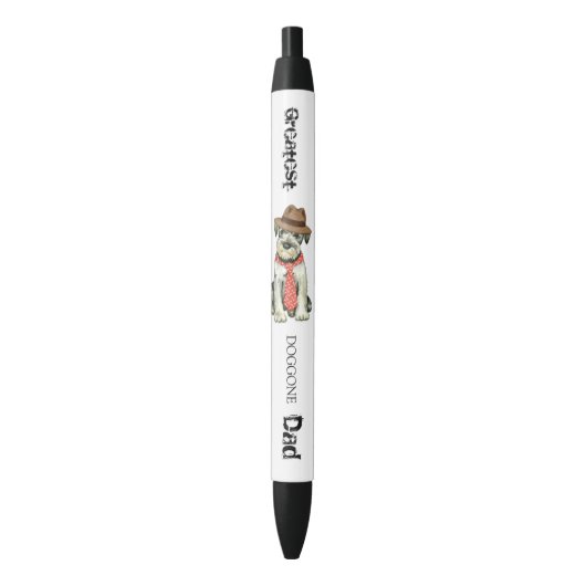 Standard Schnauzer Dad Zwarte Inkt Pen (Voorkant Verticaal)