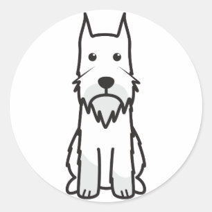Standard Schnauzer Dog Cartoon Ronde Sticker