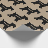 Standard Schnauzer Dog Silhouette Cadeaupapier (Hoek)