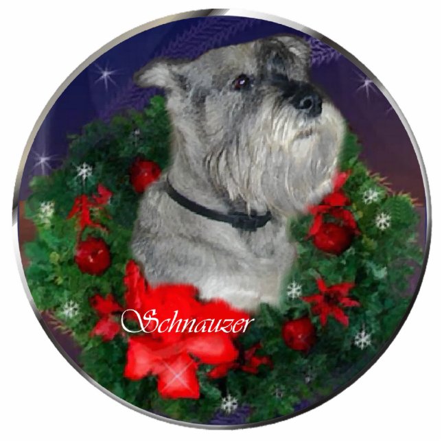 Standard Schnauzer-kerstcadeautjes Fotobeeldje Ornament (Voorkant)
