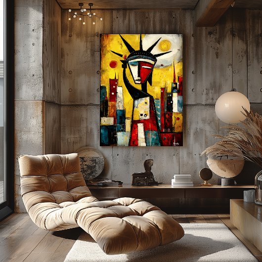 Standbeeld Liberty Huidige Abstract Expressionisme Poster