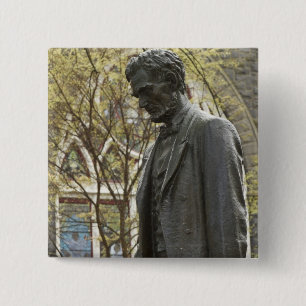 Standbeeld van Abraham Lincoln, Portland, Oregon Vierkante Button 5,1 Cm