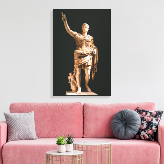 Standbeeld van Augustus Caesar Canvas Print (Insitu (Woonkamer))